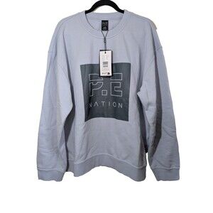 P.E Nation Women's CUT SHOT Sweatshirt GREY DAWN Organic Cotton Athleisure Large